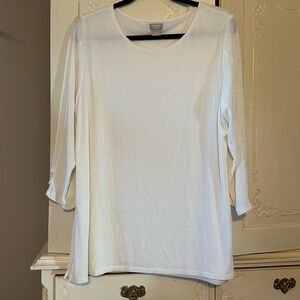 Chico's Travel Knit Off White Long Sleeve Top